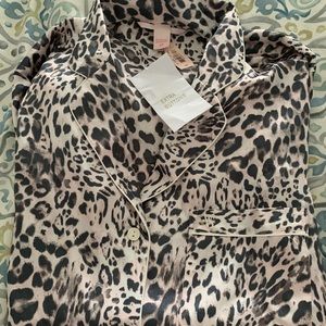 NWT Silk Leopard Pajama Set